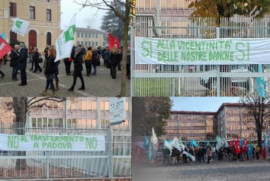 CENTRO TORRI, CHIUDE LA SEDE INTESA SANPAOLO : bancari in sciopero